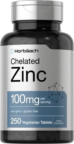 Horbäach Chelated Zinc Supplement 100mg | 250 Tablets | High…