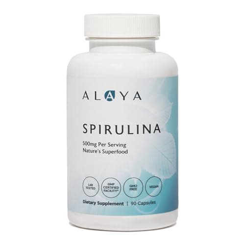 Alaya Naturals Pure Spirulina Capsules – Hawaiian-Grown Blue…