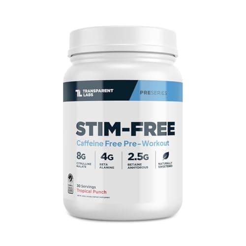 Transparent Labs Stim-Free Pre-Workout - Caffeine & Stim Free…