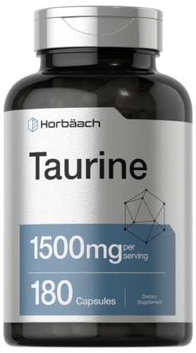 Horbaach Taurine 1500mg | 180 Capsules | Amino Acid Supplement…