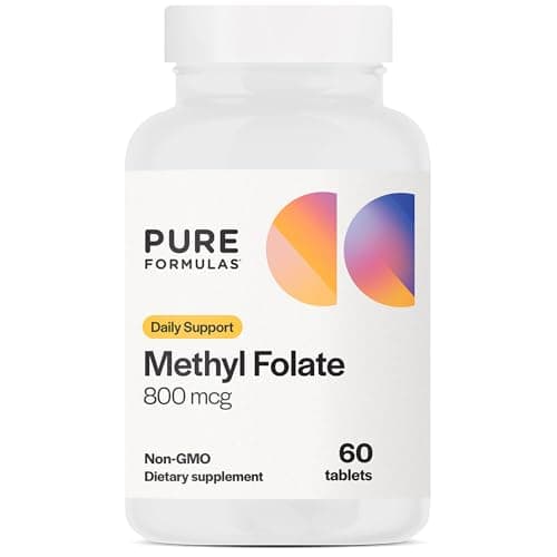 PureFormulas Methylfolate 800 mcg – Active B9 (5-MTHF)…