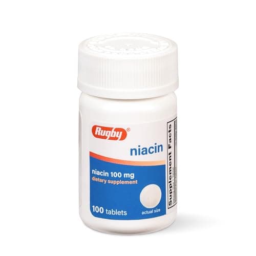 Rugby Niacin 100mg - Niacin Tablets with Calcium - Dietary…