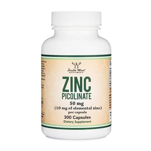 Zinc Picolinate 50mg, 10mg Elemental Zinc, Immune + Skin, 300…