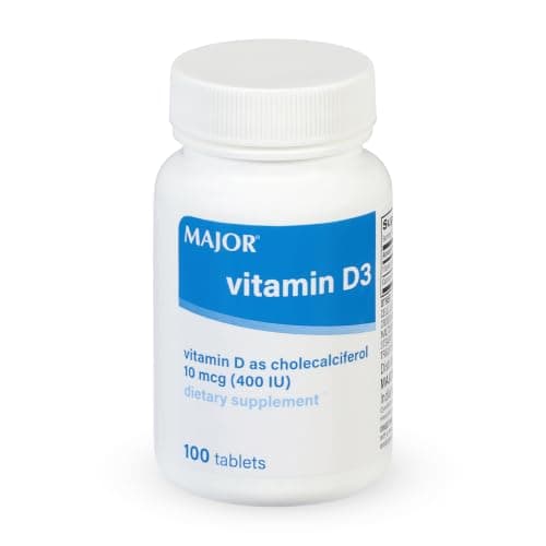 MAJOR Vitamin D3 10mcg (400 IU) - Contains 25mg of Calcium…