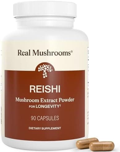 Real Mushrooms Reishi Mushroom Capsules - Handpicked Organic…