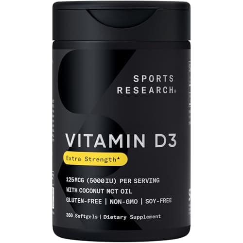 Vitamin D3 5000 IU with Coconut MCT Oil - High Potency Vitamin…