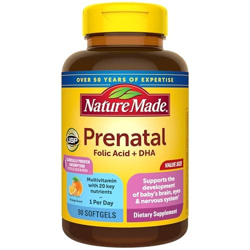 Nature Made Prenatal Vitamins for Women with Folic Acid + DHA