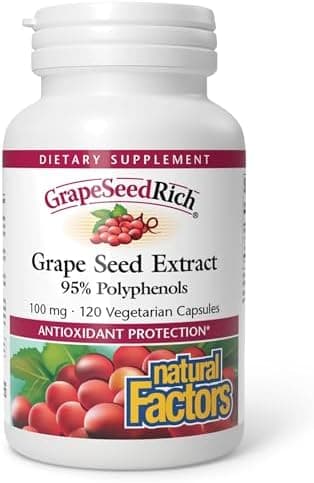 Natural Factors, GrapeSeedRich Grape Seed Extract, Antioxidant…
