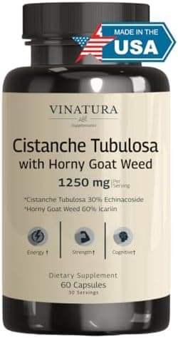 VINATURA Cistanche with Horny Goat Weed 60% Icariin - 1250mg…
