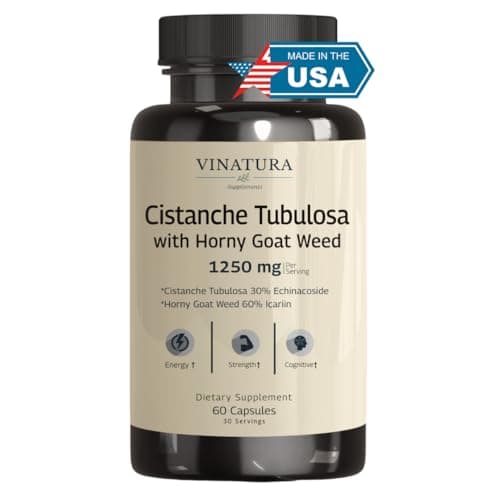 VINATURA Cistanche with Horny Goat Weed 60% Icariin - 1250mg…