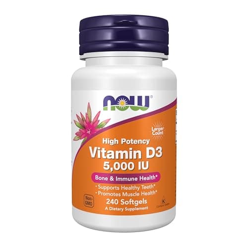 NOW Foods Supplements, Vitamin D-3 5,000 IU, High Potency…