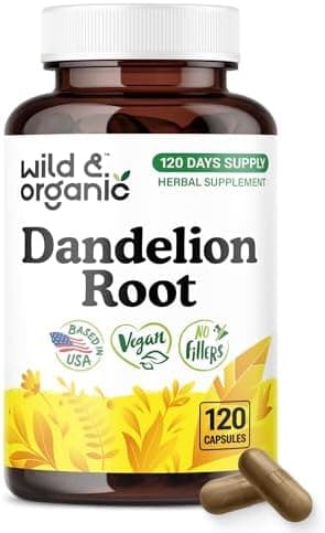 Wild & Organic Dandelion Root Capsules - Liver Detox Support…