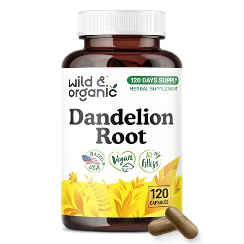 Wild & Organic Dandelion Root Capsules - Liver Detox Support…