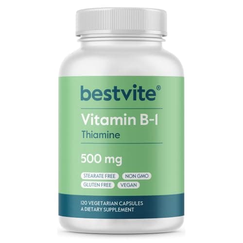 BESTVITE Vitamin B-1 (Thiamin) 500mg (120 Vegetarian Capsules)…