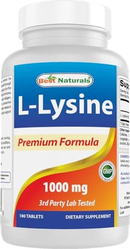 Best Naturals L-Lysine 1000mg 180 Tablets - Double Strength…