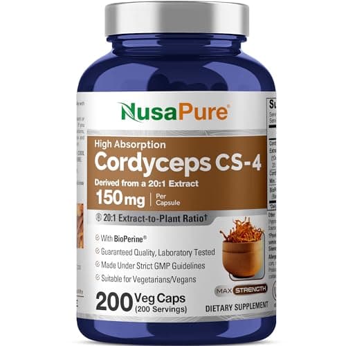 Cordyceps CS-4, Non-GMO, Vegan, 150mg, 200 Veg Capsules - 200…