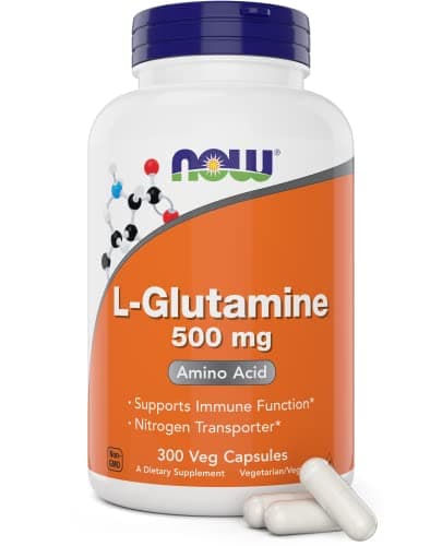 Now L-Glutamine 500mg 300 Veg Capsules - Non-GMO Supplement…