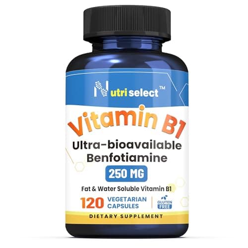 Vitamin B1 250MG, 120 Capsules, Non-GMO, Vegan, Gluten Free…