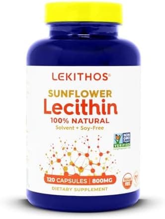 Lekithos 100% Natural Sunflower Lecithin Capsules…