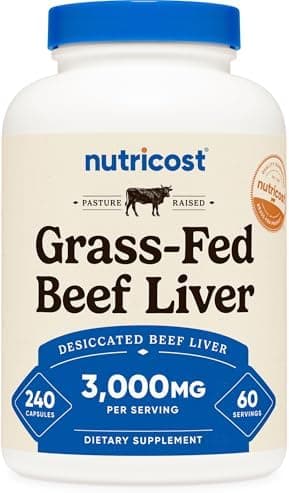 Nutricost Grass Fed Desiccated Beef Liver 3000mg