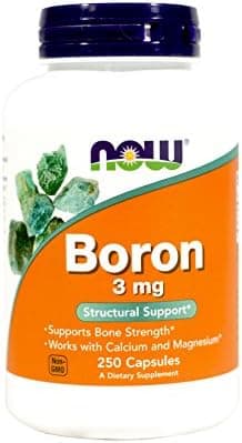 NOW Boron, 3 mg, 250 Capsules (Pack of 2)