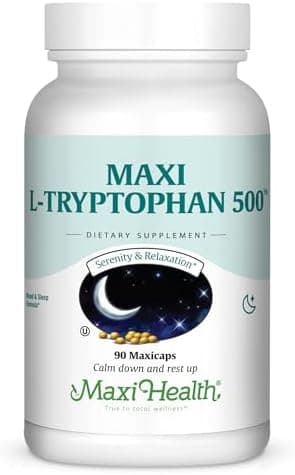Maxi Health L-Tryptophan 500mg - Mood & Sleep Formula - 90…