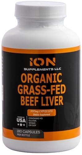 USDA Organic Grass Fed Beef Liver Capsules (180 Caps)…