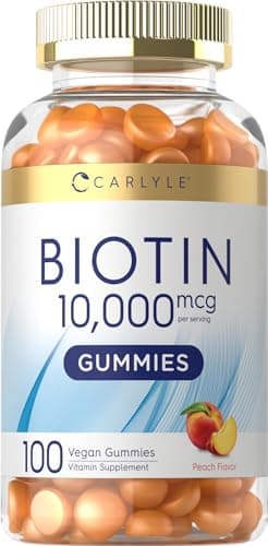 Carlyle Biotin 10000mcg Gummies | 100 Count | Peach Flavor…