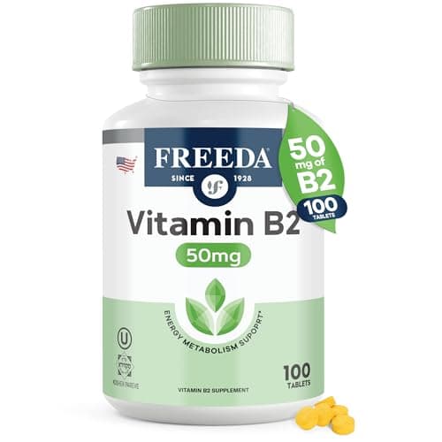 FREEDA Riboflavin Vitamin B2 Tablets – 50mg – Optimized Dose…