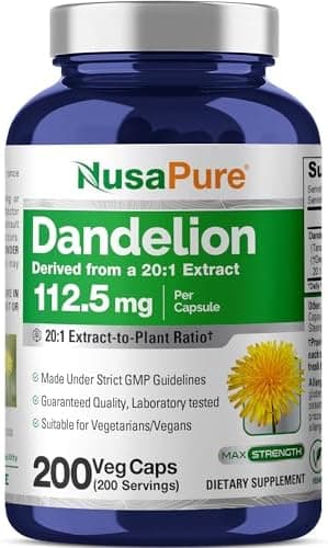 Dandelion Root, Non-GMO, Vegan, 112.5mg, 200 Veg Capsules…