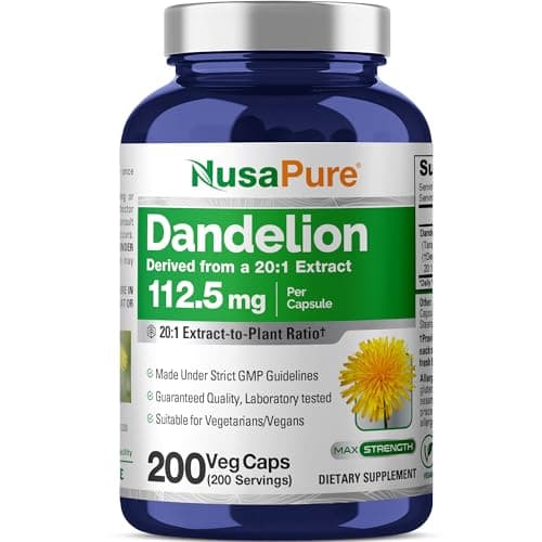 Dandelion Root, Non-GMO, Vegan, 112.5mg, 200 Veg Capsules…