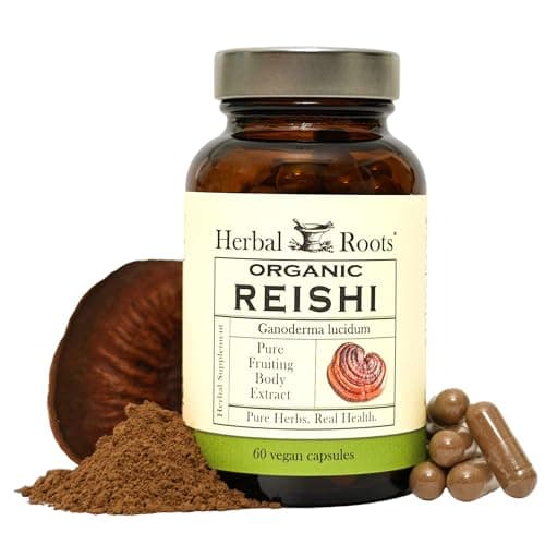 Herbal Roots Organic Reishi Mushroom Capsules - Made with Pure…