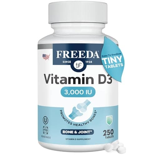 FREEDA Pure Vitamin D3 3000 IU – Higher Daily Strength – Bone…