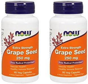 NOW Foods Grape Seed Extract 250mg, 90 Vcaps - (Pack of 2)