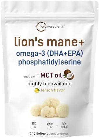 Micro Ingredients Lions Mane+ with Omega-3 EPA DHA…