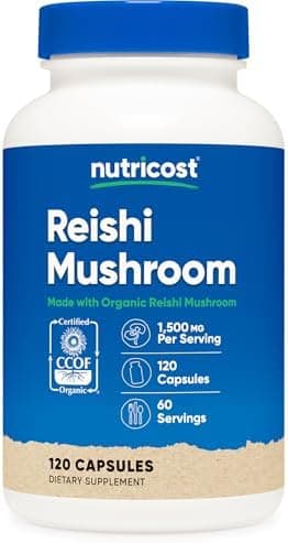 Nutricost Reishi Mushroom Capsules (1500mg) 60 Servings