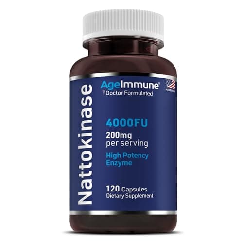 AgeImmune Nattokinase Supplement 4000 FU 200mg - Enzyme…