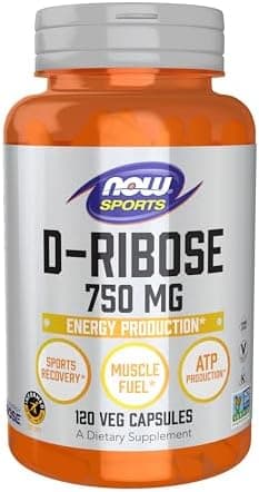 NOW Sports, D-Ribose 750 mg, Energy Production*, 120 Veg Caps