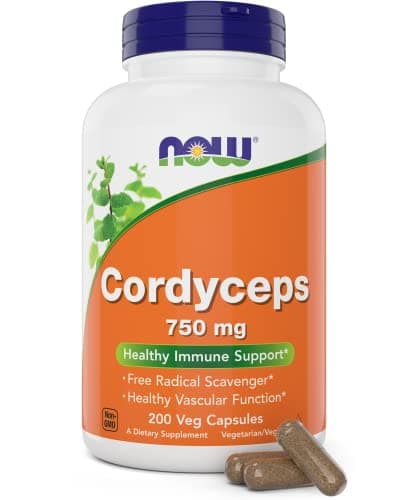 NOW Foods Cordyceps 750mg 200 Veg Caps - Organic Cordycep…
