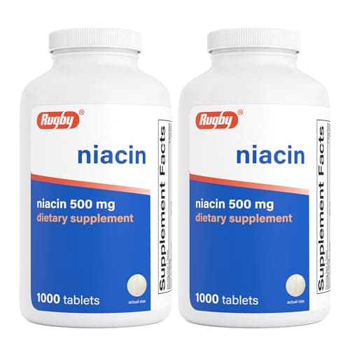 Rugby Niacin 500mg - Vitamin B3 Supplement for Men and Women…