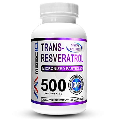 MAAC10 Trans Resveratrol 500mg Supplement (Micronized…