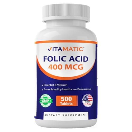 Vitamatic Folic Acid 400 mcg - 500 Vegetarian Tablets…