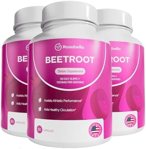 Rosabella Organic Beet Root Capsules - 1300mg Beet Root Powder…