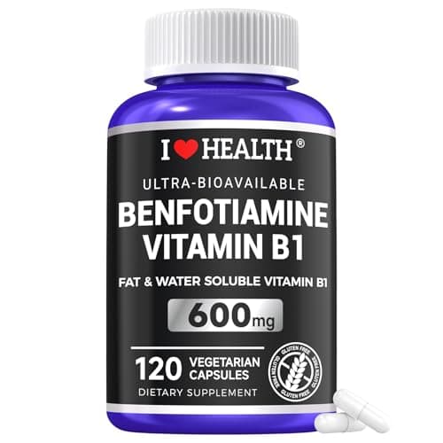 Benfotiamine 600mg Plus 20mg Vitamin B1 | 120 Veggie Capsules…