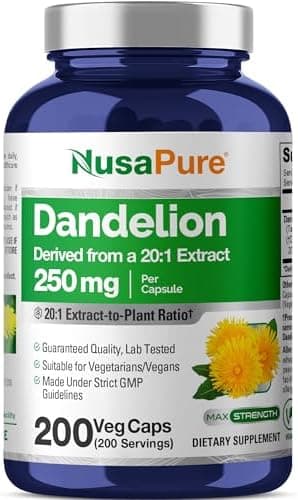 Dandelion Root, Non-GMO, Vegan, 250mg, 200 Veg Capsules - 200…