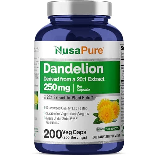 Dandelion Root, Non-GMO, Vegan, 250mg, 200 Veg Capsules - 200…