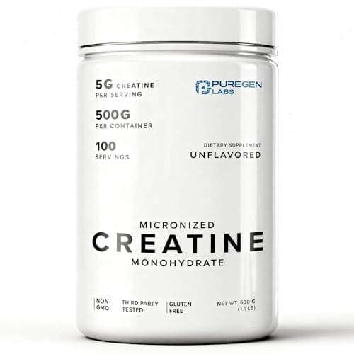Puregen Labs Micronized Creatine Monohydrate Powder 500g…