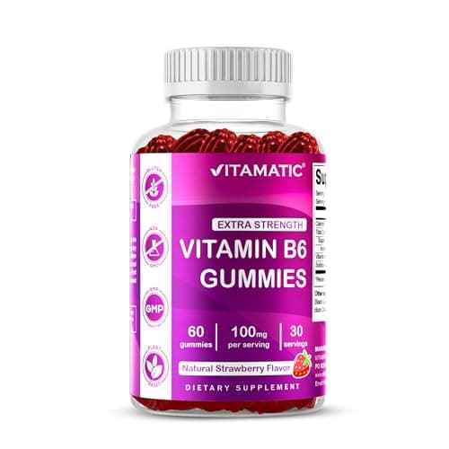 Vitamatic Vitamin B6 100mg - Berry Flavor - 60 Pectin Based…