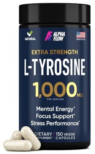 Alpha Flow L Tyrosine 1000MG Capsules - All-Natural L…