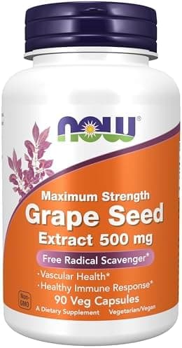Now Supplements, Grape Seed Extract, Maximum Strength 500 mg…